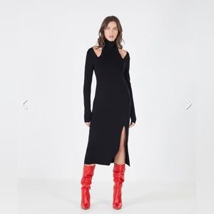 BCBGMAXAZRIA CUTOUT TURTLENECK DRESS, Size M, New with Tags